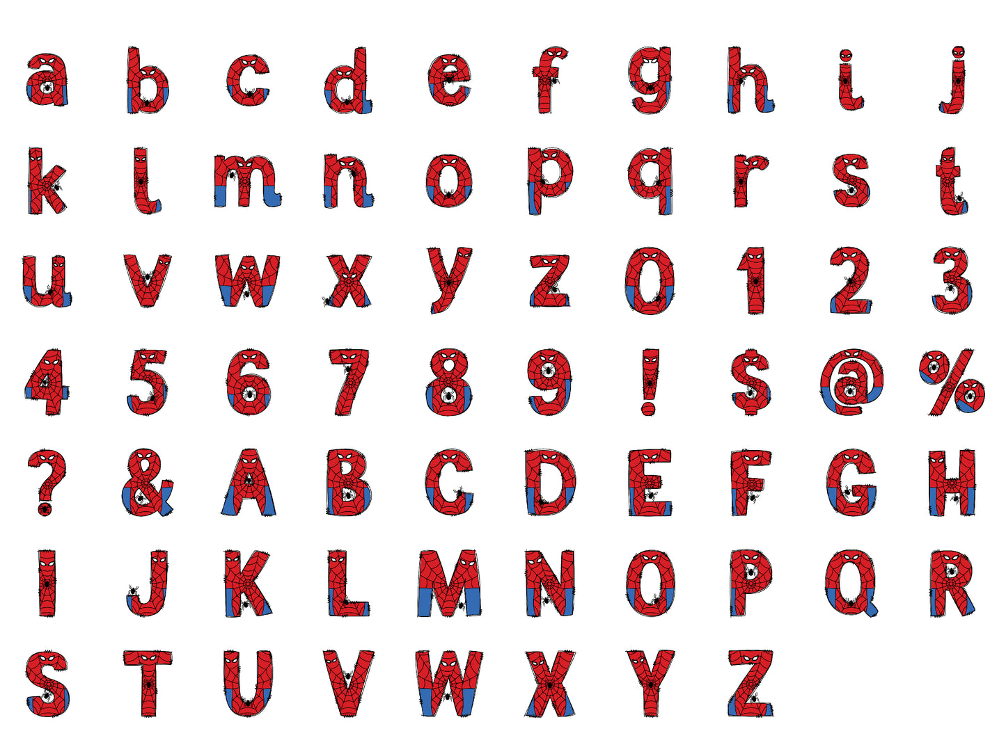 Super Hero Name Alphabet Doodle Letters