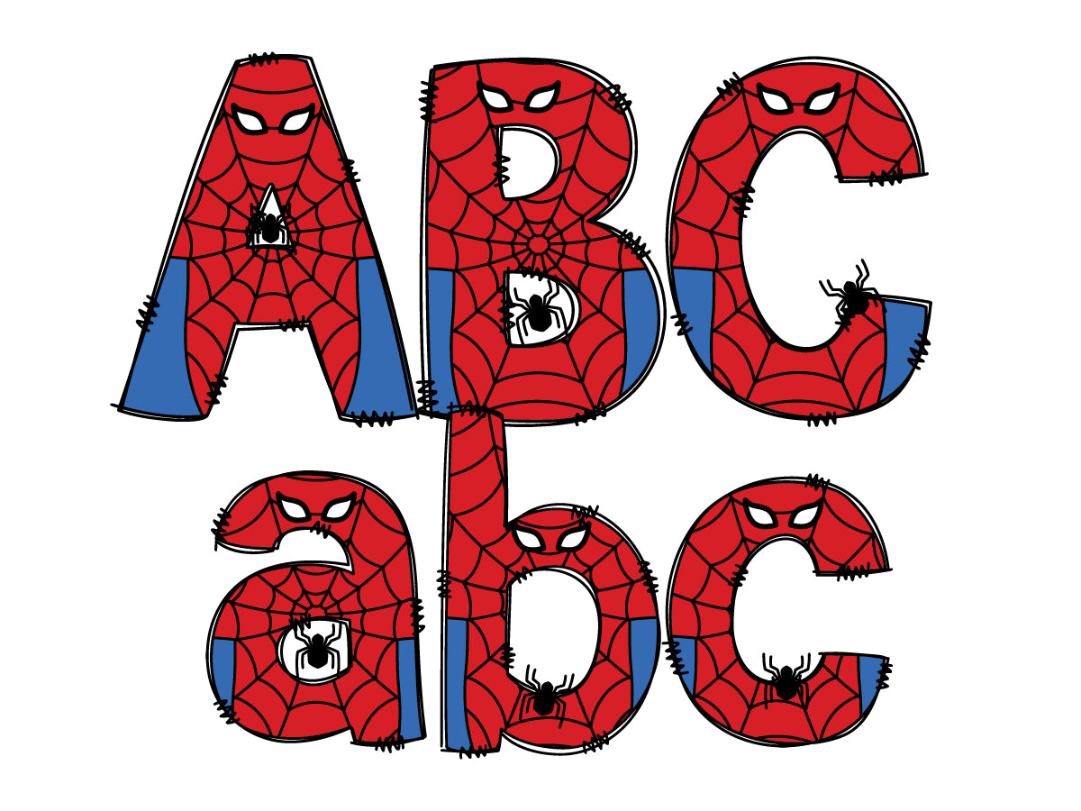 Super Hero Name Alphabet Doodle Letters