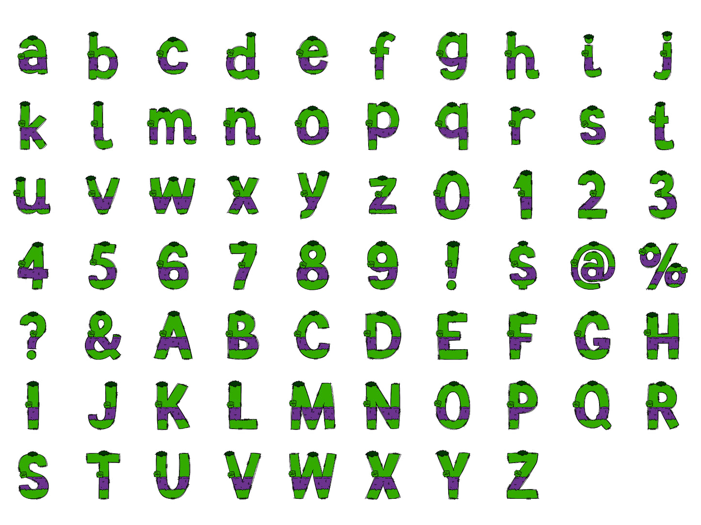 Super Hero Name Alphabet Doodle Letters