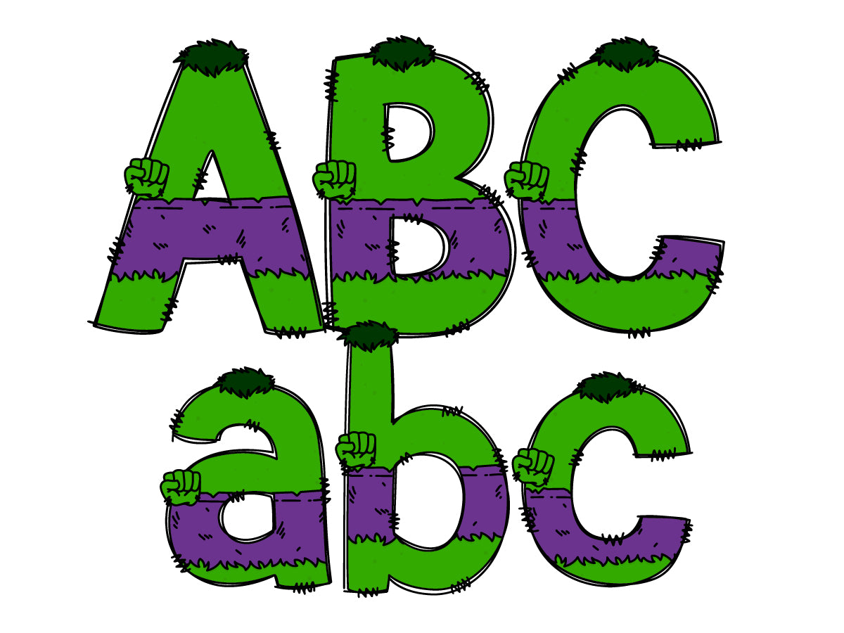 Super Hero Name Alphabet Doodle Letters