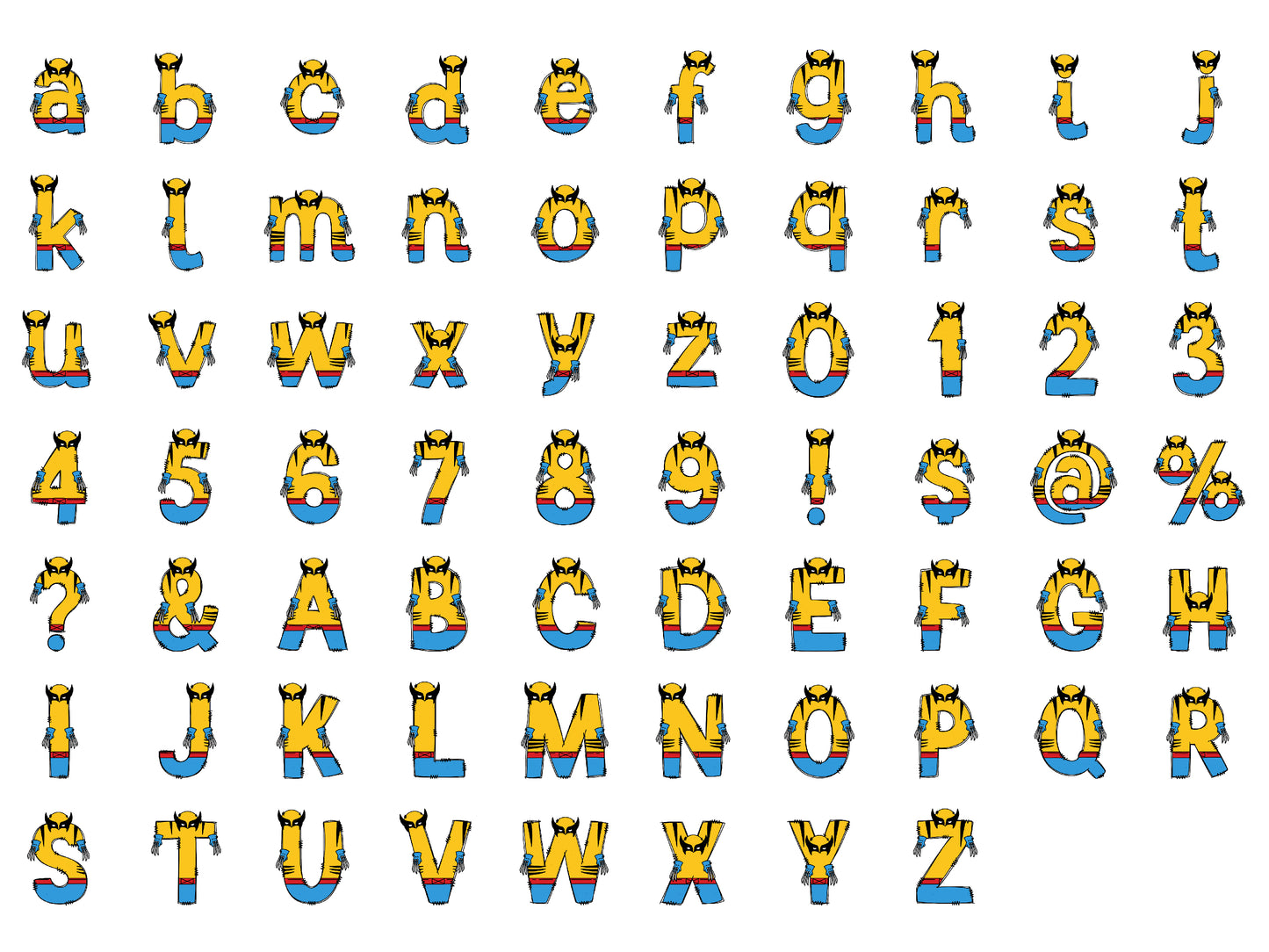 Super Hero Name Alphabet Doodle Letters