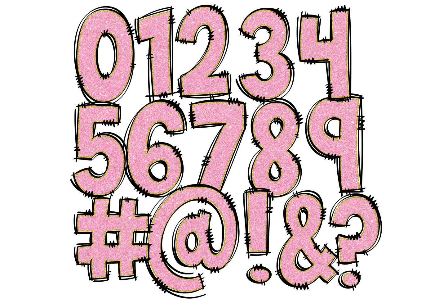 Barbie Alphabet Doodle Letters with Matching Clip Art.