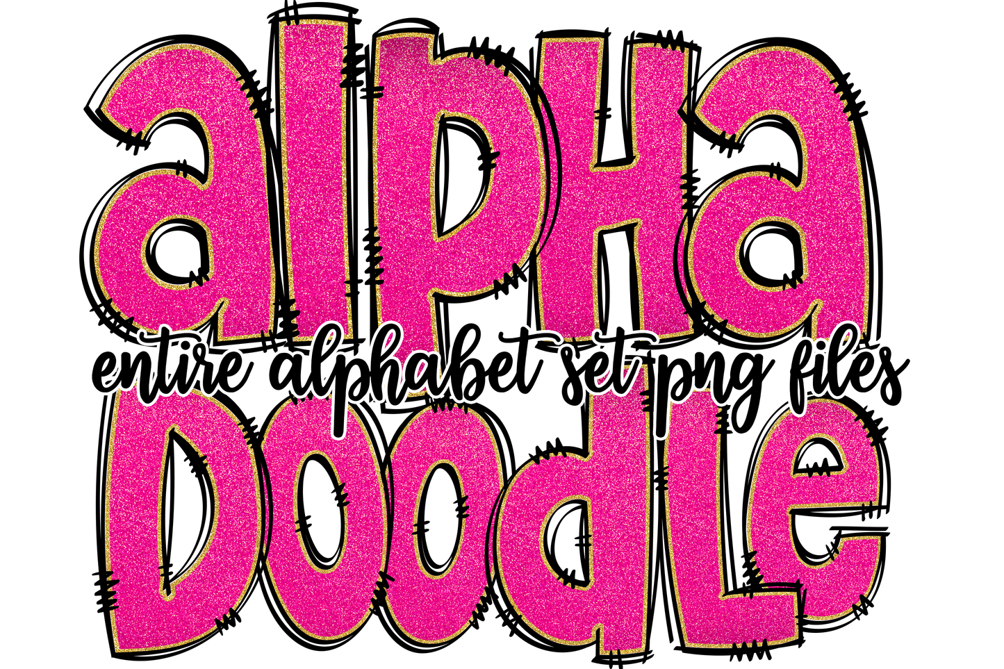 Barbie Alphabet Doodle Letters with Matching Clip Art.