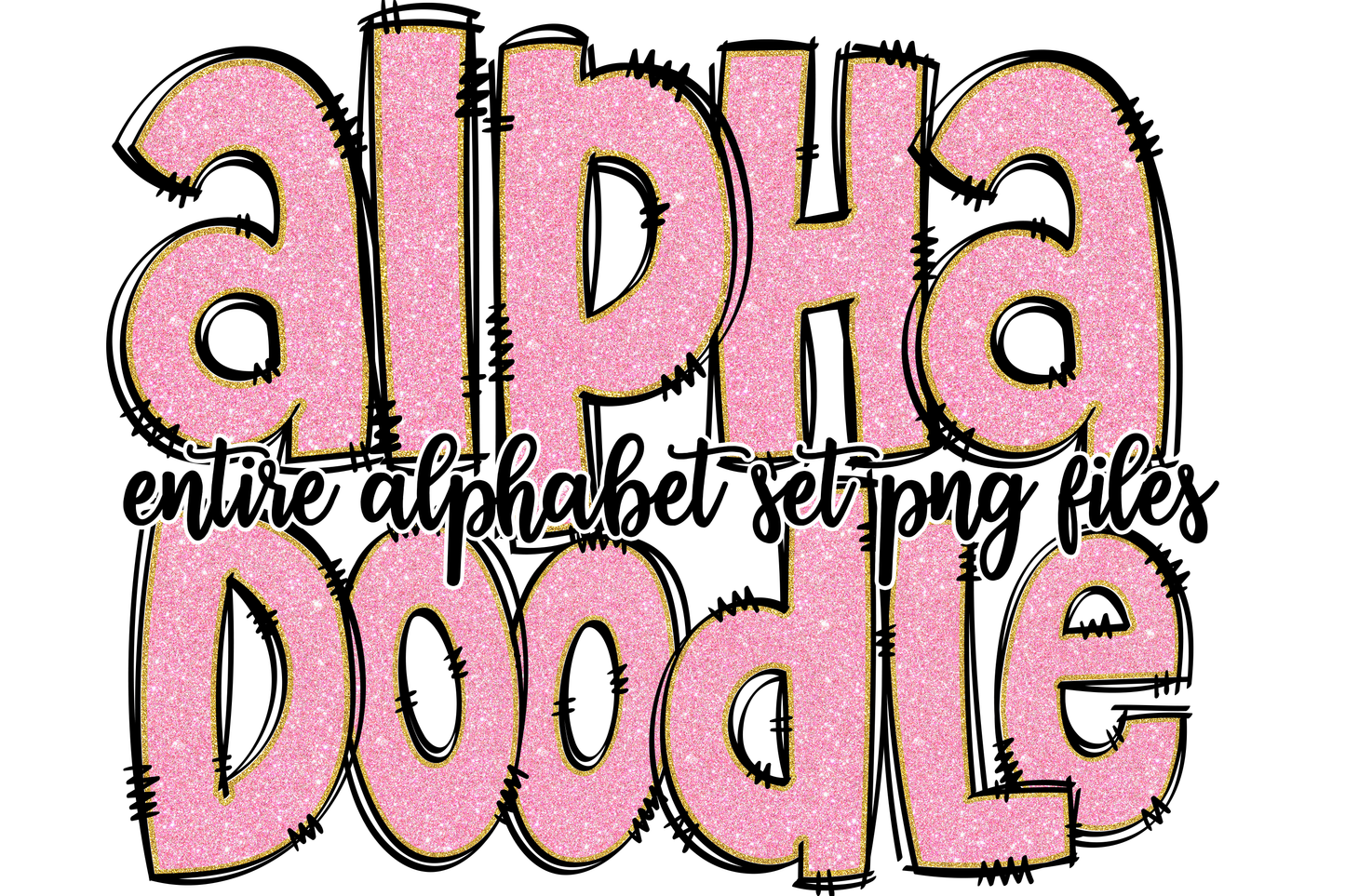 Barbie Alphabet Doodle Letters with Matching Clip Art.
