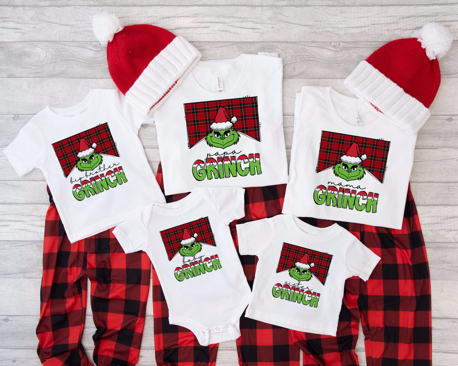 Matching Grinch Christmas Family Shirts/Pyjamas