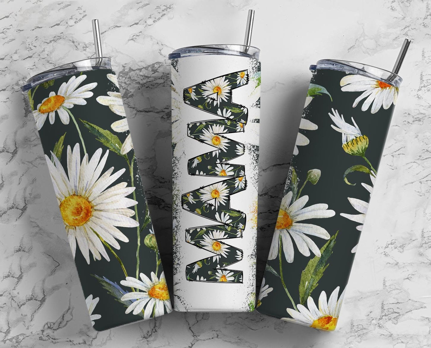 Daisy Mama Seamless 20oz Sublimation Tumbler, Mothers Day Straight tumbler, Mama Tumbler, Seamless Tumbler Mom Tumbler Wrap PNG