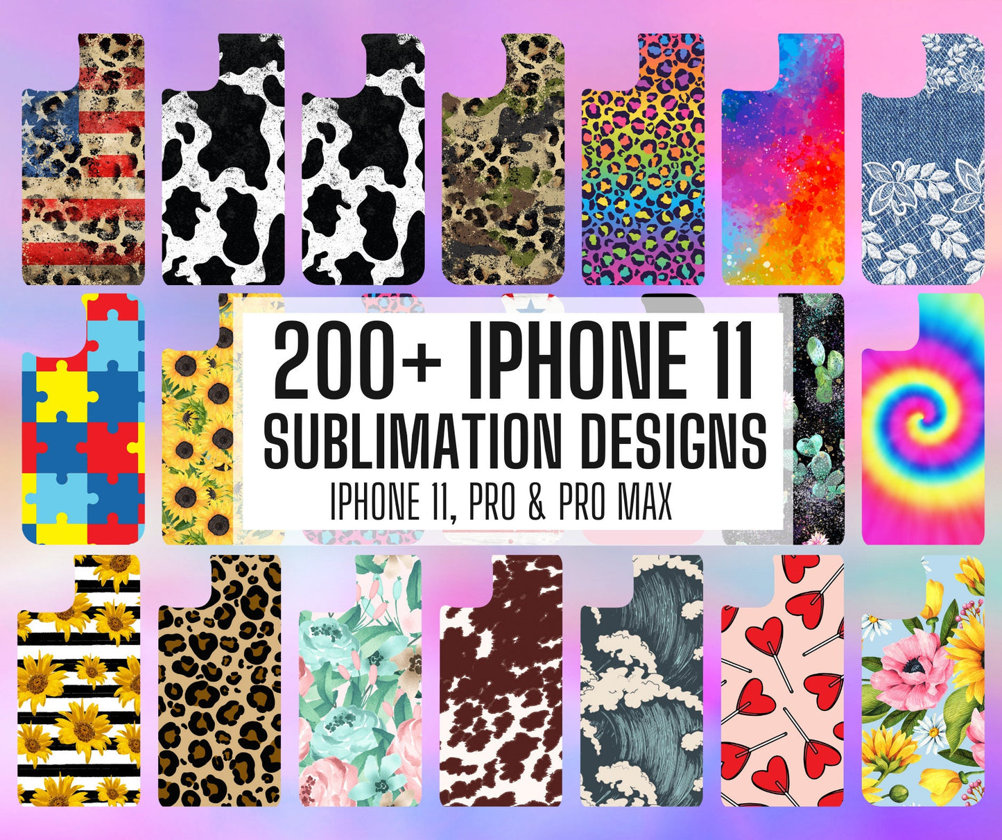 200+ Sublimation Template for iPhone 11, 11 Pro & 11 Pro Max, Sublimation Phone Case Templates, Aesthetic Sublimate Instant Download, Png