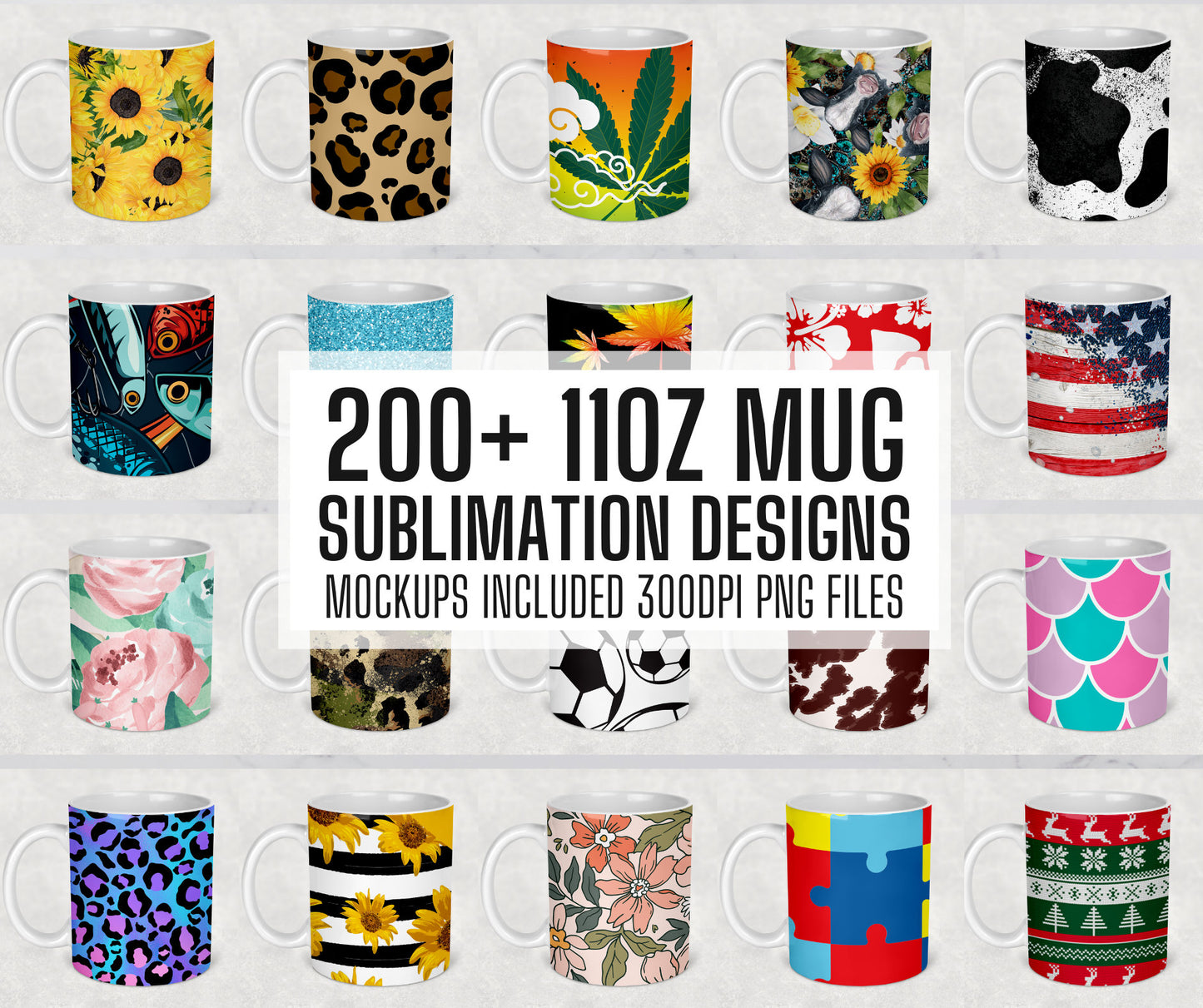 200+ 11 oz Mug Sublimation Designs MEGA BUNDLE, 11oz Plain Mug Sublimation Template for 11oz Mugs, Sublimation Files, Cup Designs Designs,