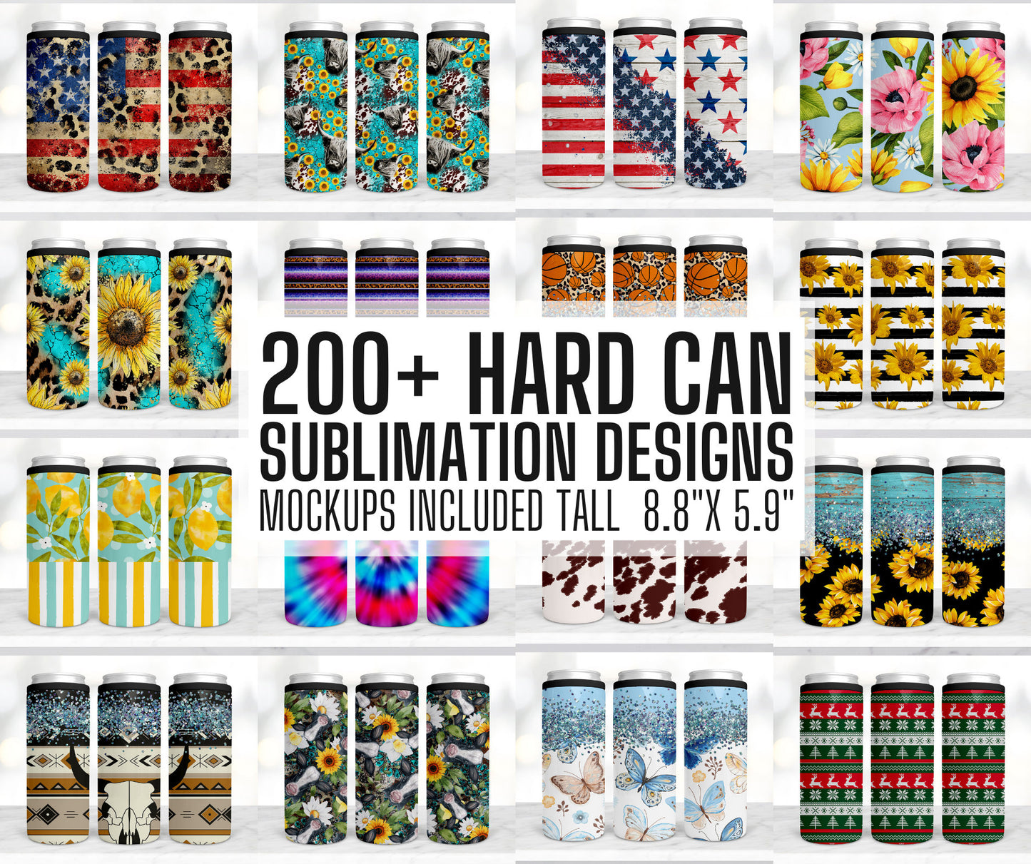 250+ TALL HARD Can Cooler Sublimation Designs Bundle, Beer Cozies, Can Cosies, Stubby Holders, Can Cooler Template, METAL Can Cooler Png