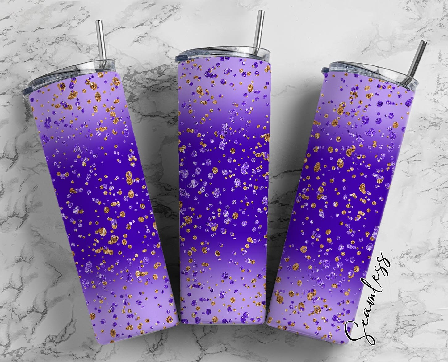 Purple Glitter Add Your Own Name, 20oz Sublimation Tumbler Designs