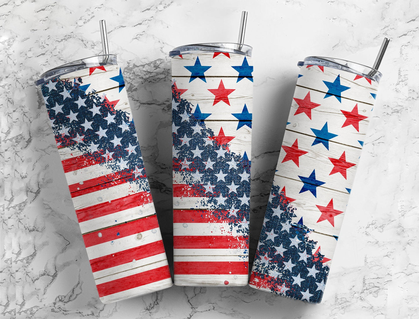 Patriotic 4th July Flag Sublimation Bundle, Journal Template, 20oz Tumbler Design, Pen Wrap Water Slide Epoxy Waterslide Pen Wrap PNG