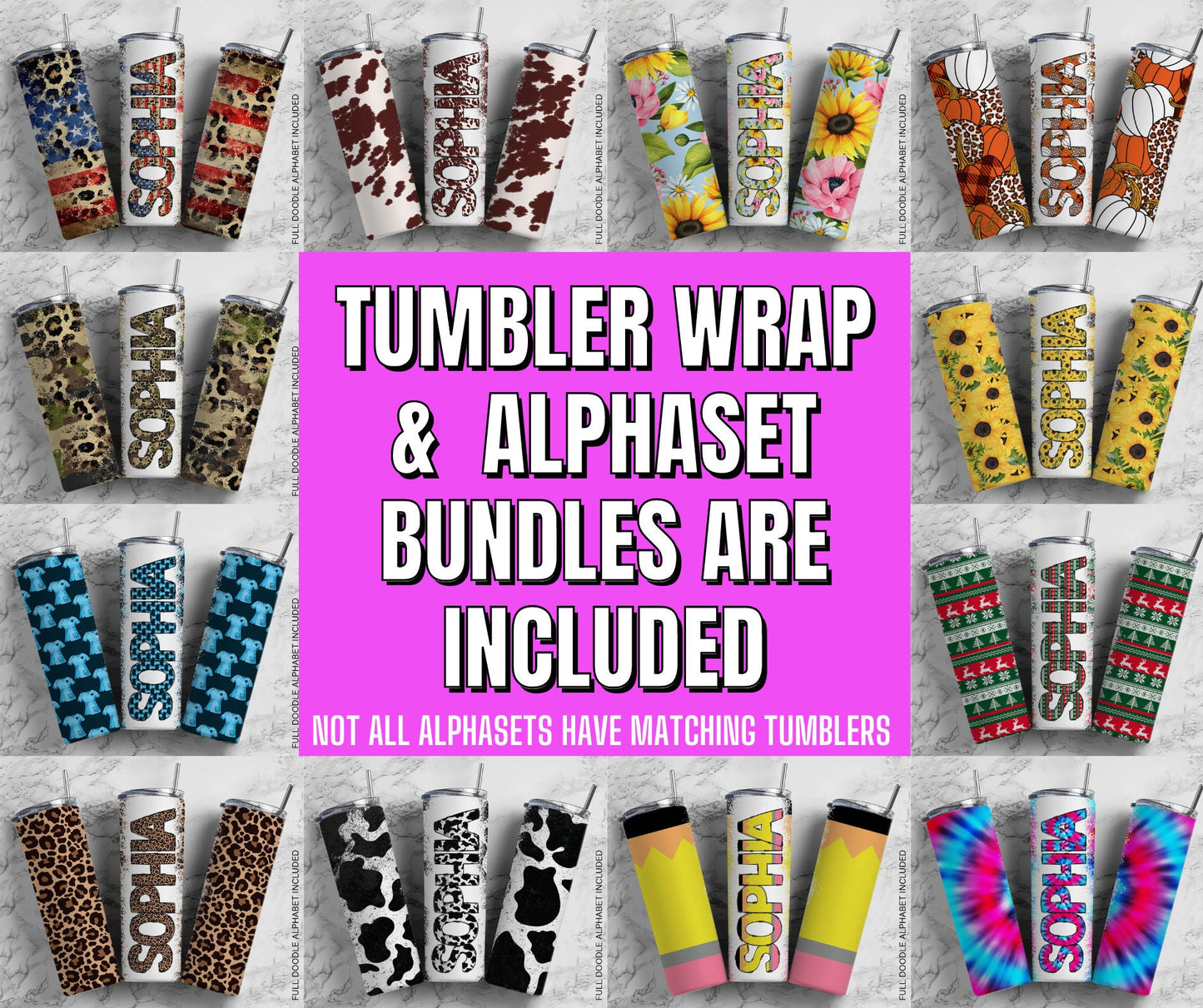 Weed Monogram Full Alphabet Individually Saved Monogram Letters, Circle Monogram Scalloped Round Left Middle & Right, Doodle Letters PNG