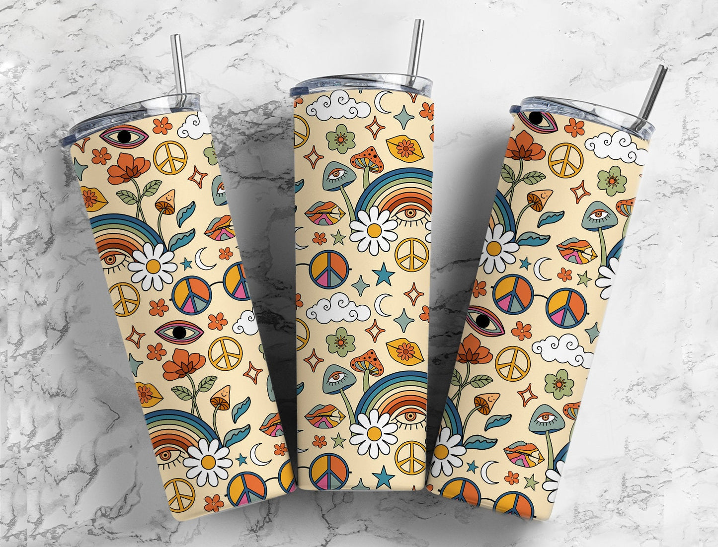 Boho Retro Sublimation Bundle, Journal Template, 20oz Tumbler Design, Pen Wrap Water Slide Epoxy Waterslide Pen Wrap PNG