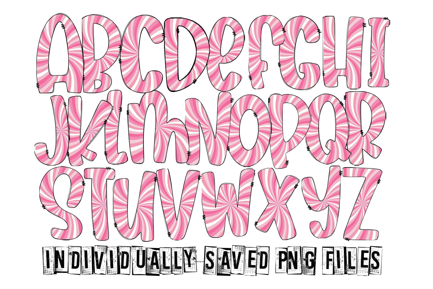 15oz Tumbler Wrap with Matching Doodle Letters, Hand drawn Alphabet, Kids Tumbler Sublimation PNG - Pattern 166