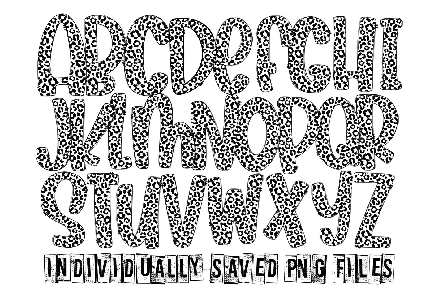 20oz Tumbler Wrap with Matching Doodle Letter Alphabet PNG DESIGN 51