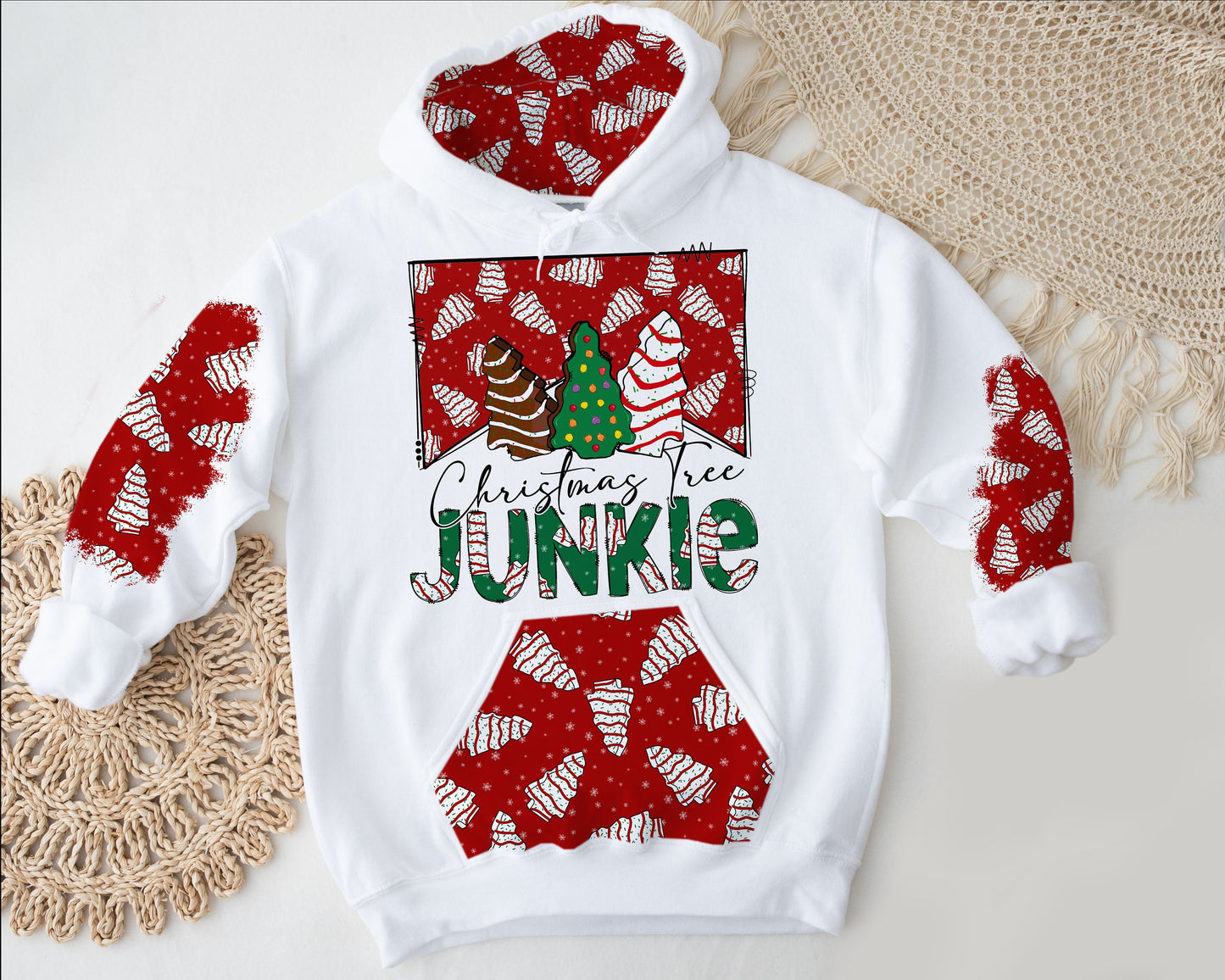 Christmas tree Cake Junkie Matching Bleach Patches and Pattern PNG, Christmas Designs Png, Christmas Tree Cake Obsessed Lover Sublimation