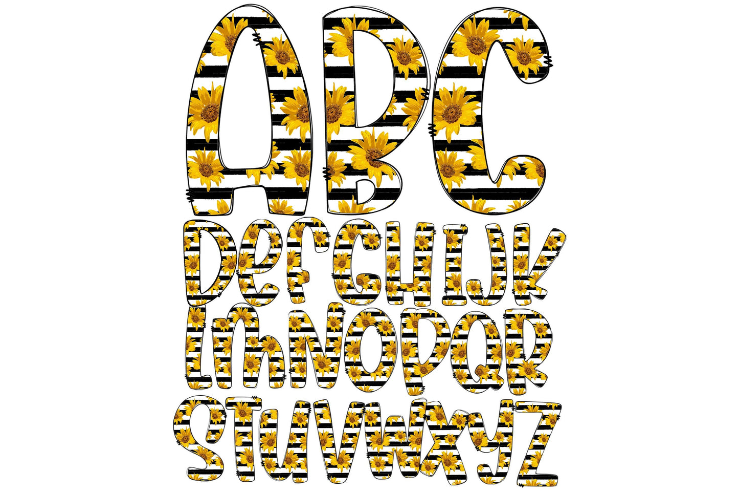 15oz Tumbler Wrap with Matching Doodle Letters, Hand drawn Alphabet, Kids Tumbler Sublimation PNG - Pattern 114