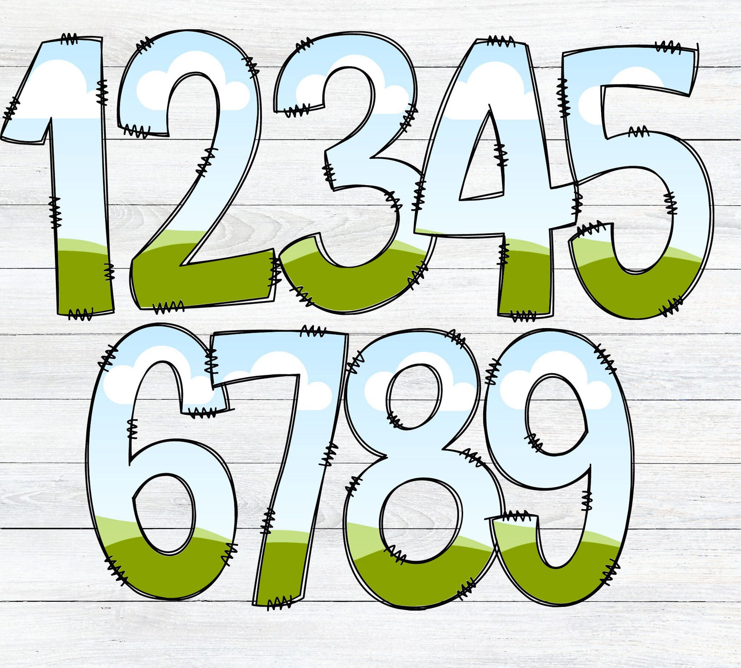 Fill your own Doodle NUMBERS on CANVA with Commercial Use Allowed. Drag and Drop Alphaset Alphabet Letters PNG Editable Canva Frame Designs