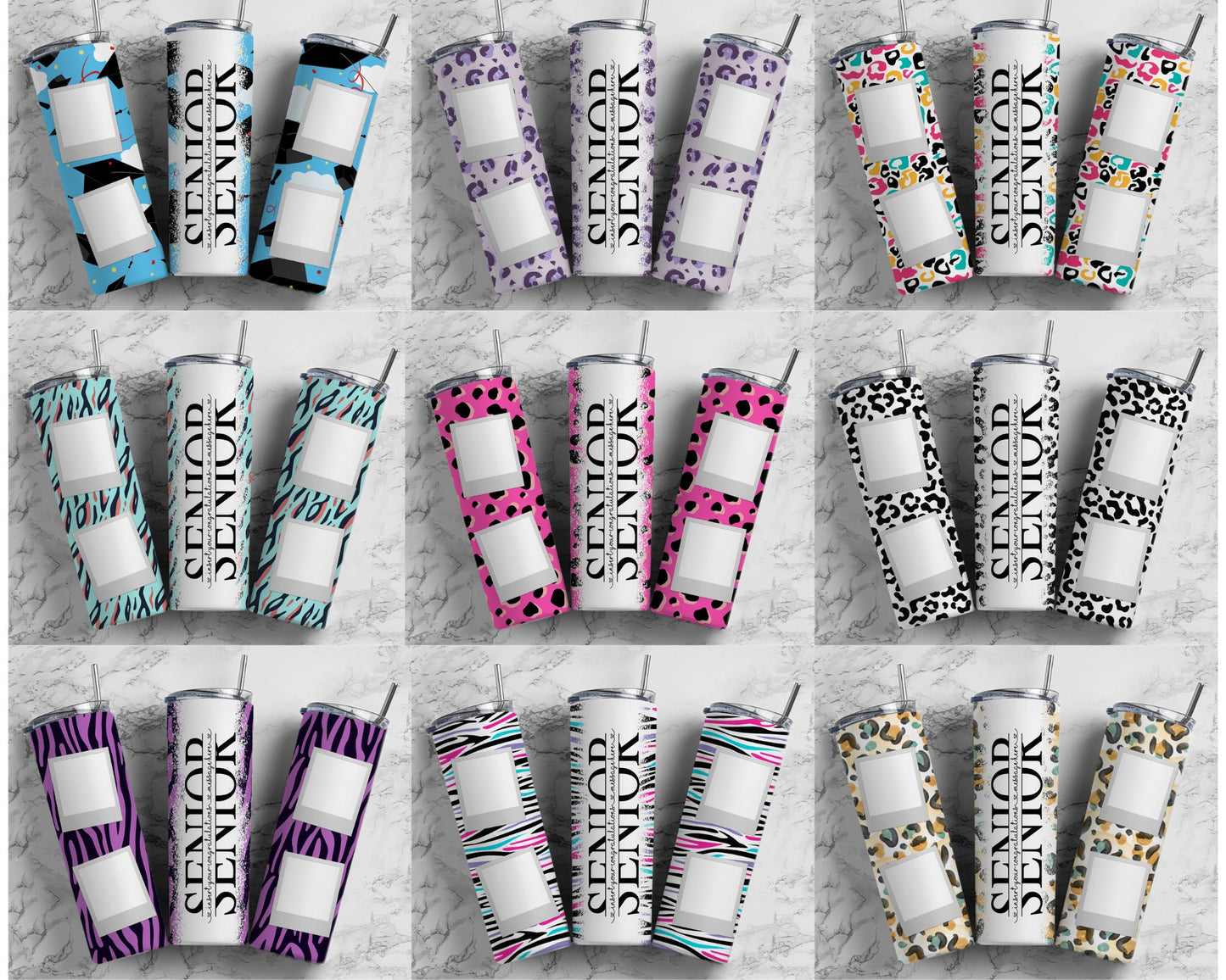 50+ Senior Split Seamless Mega Bundle, 20oz Sublimation Graduation Tumbler Design Bundle, Graduate 2022, Add Your Own Name PNG