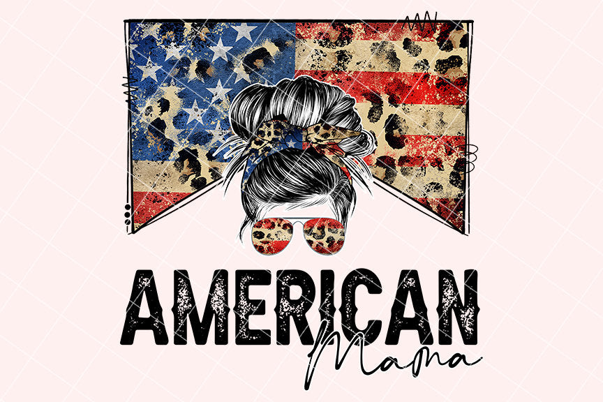 USA American Mama Sublimation Design, Country Mama, Western Sublimation Designs, Instant Download, Mom Bun, Messy Bun PNG, MOCKUPS included!