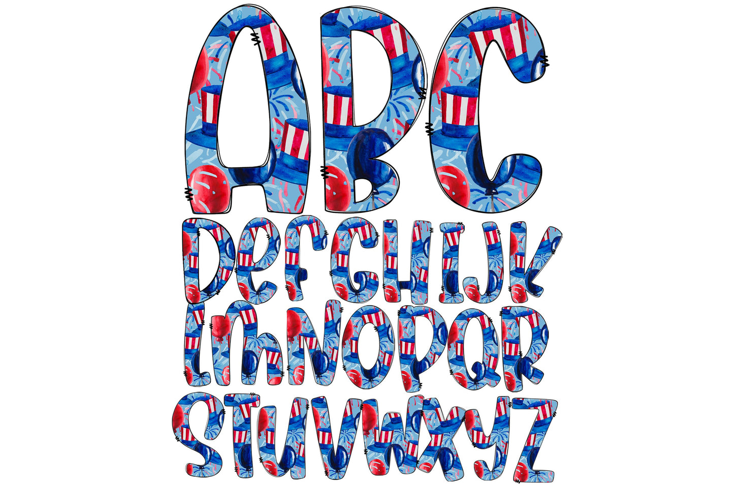20oz Tumbler Wrap with Matching Doodle Letter Alphabet PNG DESIGN 49