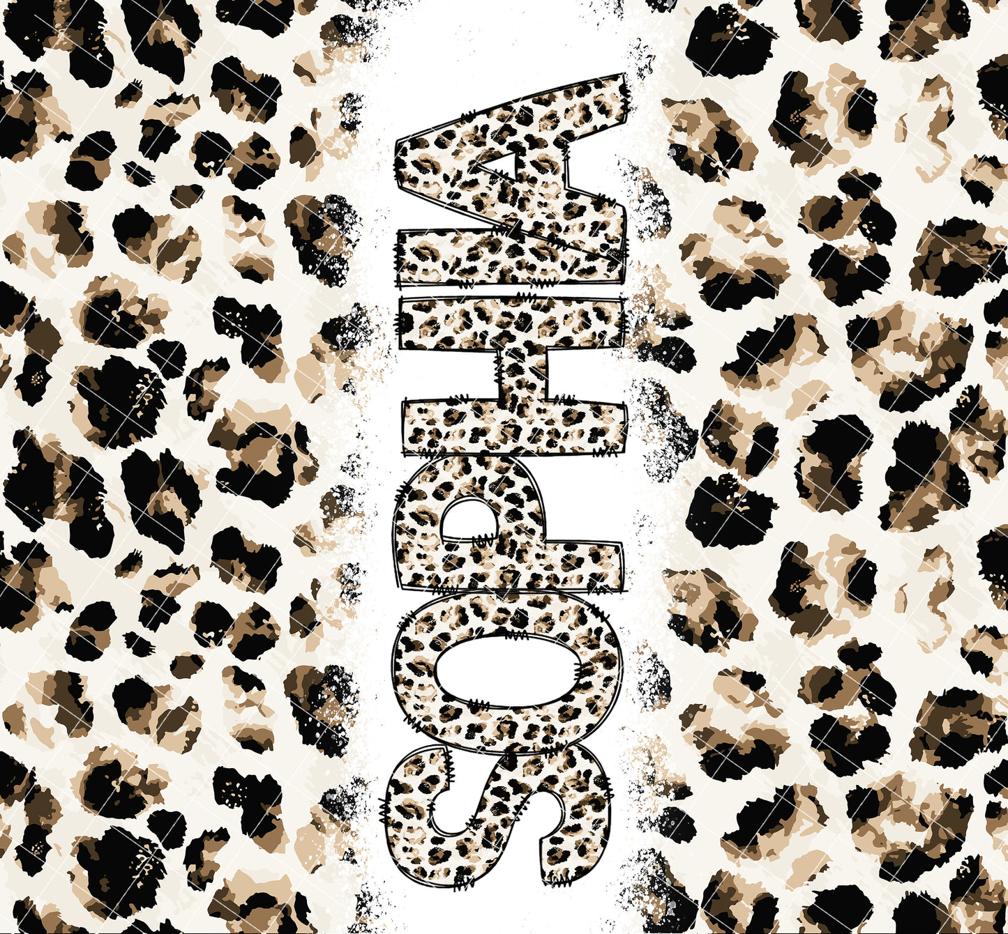 Leopard Tie Dye 20oz Tumbler with Matching Doodle Letter Set PNG