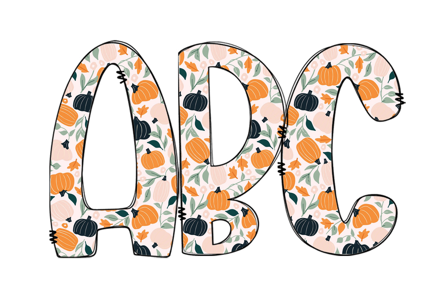15oz Tumbler Wrap with Matching Doodle Letters, Hand drawn Alphabet, Kids Tumbler Sublimation PNG - Pattern 115
