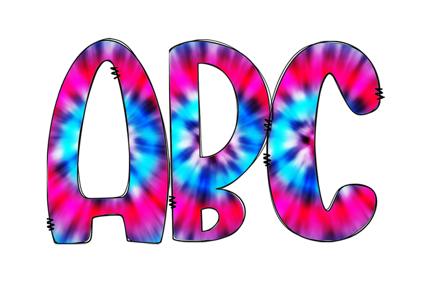 20oz Tumbler Wrap with Matching Doodle Letter Alphabet PNG DESIGN 86