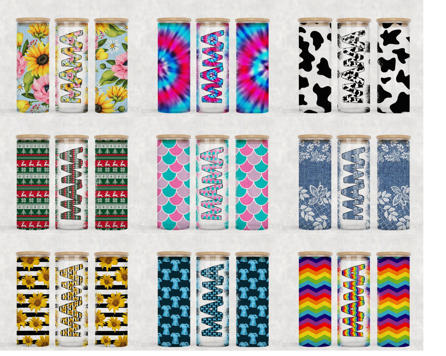 50+ 25oz Seamless Libbey Mega Bundle, Glass Can Tumbler, Libbey Can wrap, Can Glass Wrap Sublimation Designs, Mothers Day Mama Tumbler Wrap
