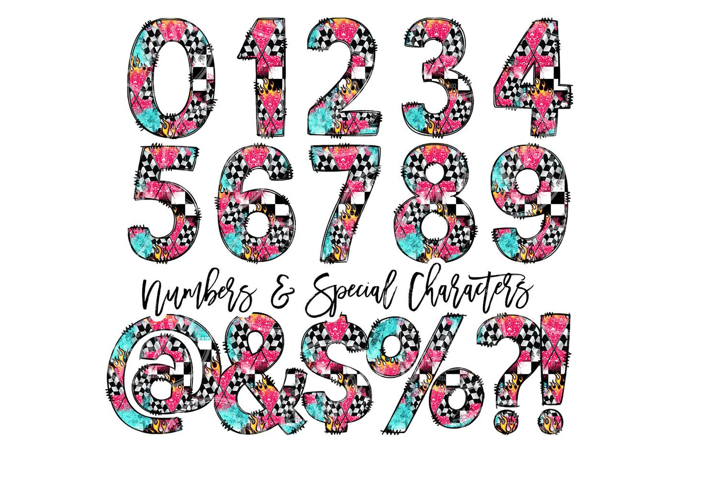 Race Tumbler + Doodle Letter Set, Add Your Own Name, Racer Girl Moto Tumbler Design Seamless Country Sublimation Designs, Straight 20oz PNG