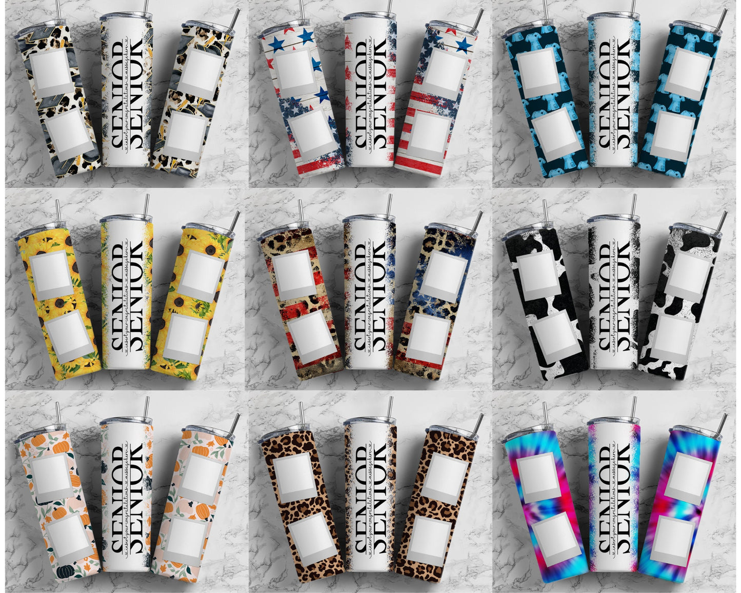 50+ Senior Split Seamless Mega Bundle, 20oz Sublimation Graduation Tumbler Design Bundle, Graduate 2022, Add Your Own Name PNG