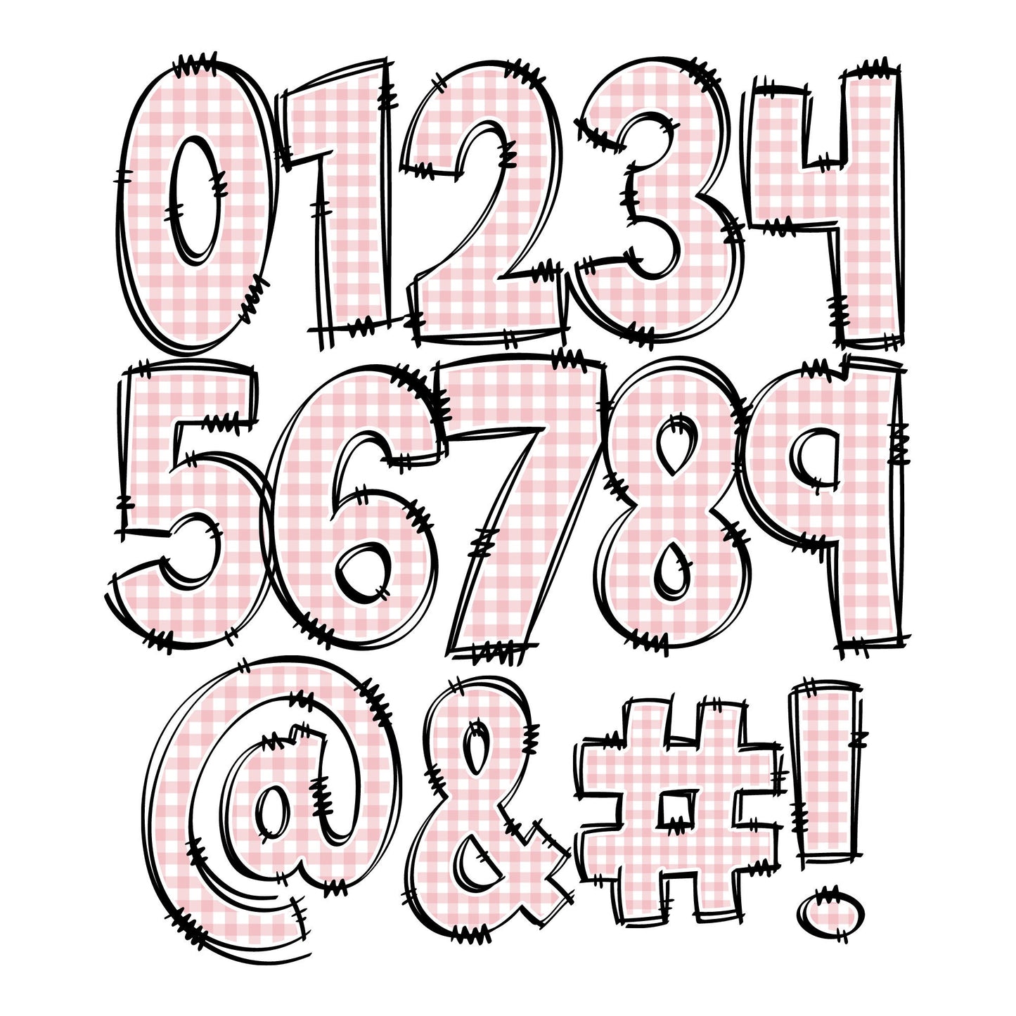 Pink Halloween Doodle Letters with Matching Clip Art, Little Girls Halloween Shirts, Make your Own name Halloween Sublimation Designs PNG