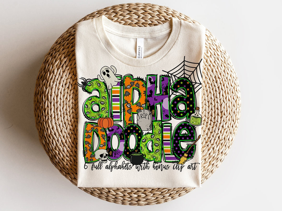 Halloween Doodle letters with Clip Art PNG Files, Make your own Name, Doodle Alpha Bundle, Halloween Clipart Alphabet Doodle Set PNG (2023-01-04 09.27.51)