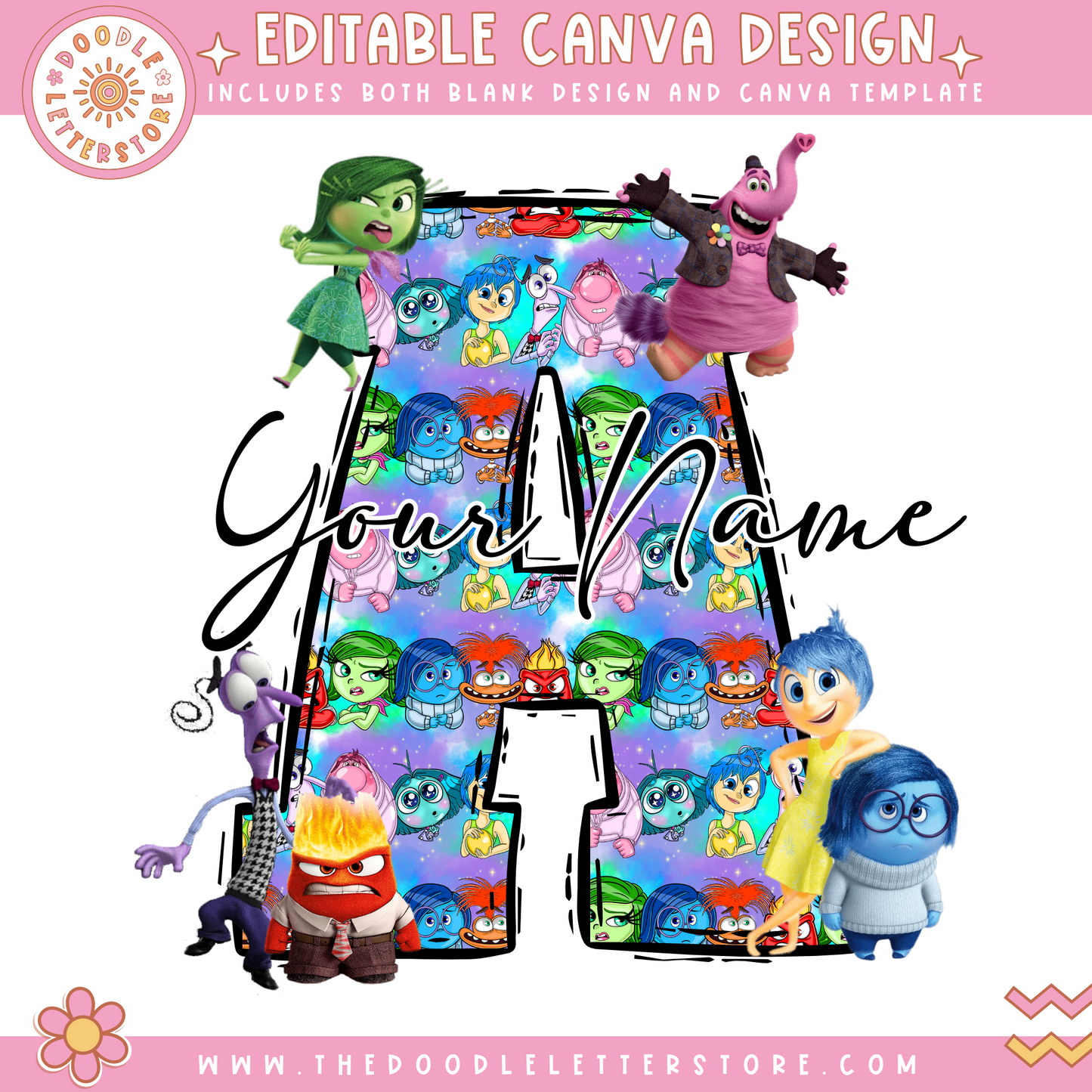 Entire Alphabet Set with Editable Canva Link Name Holder Digital File