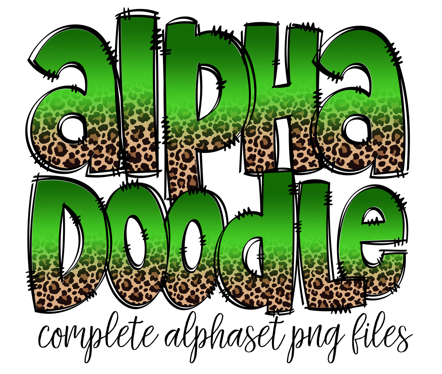 Exclusive Leopard Print Doodle Letters & Clip Art - Less the 10 Left