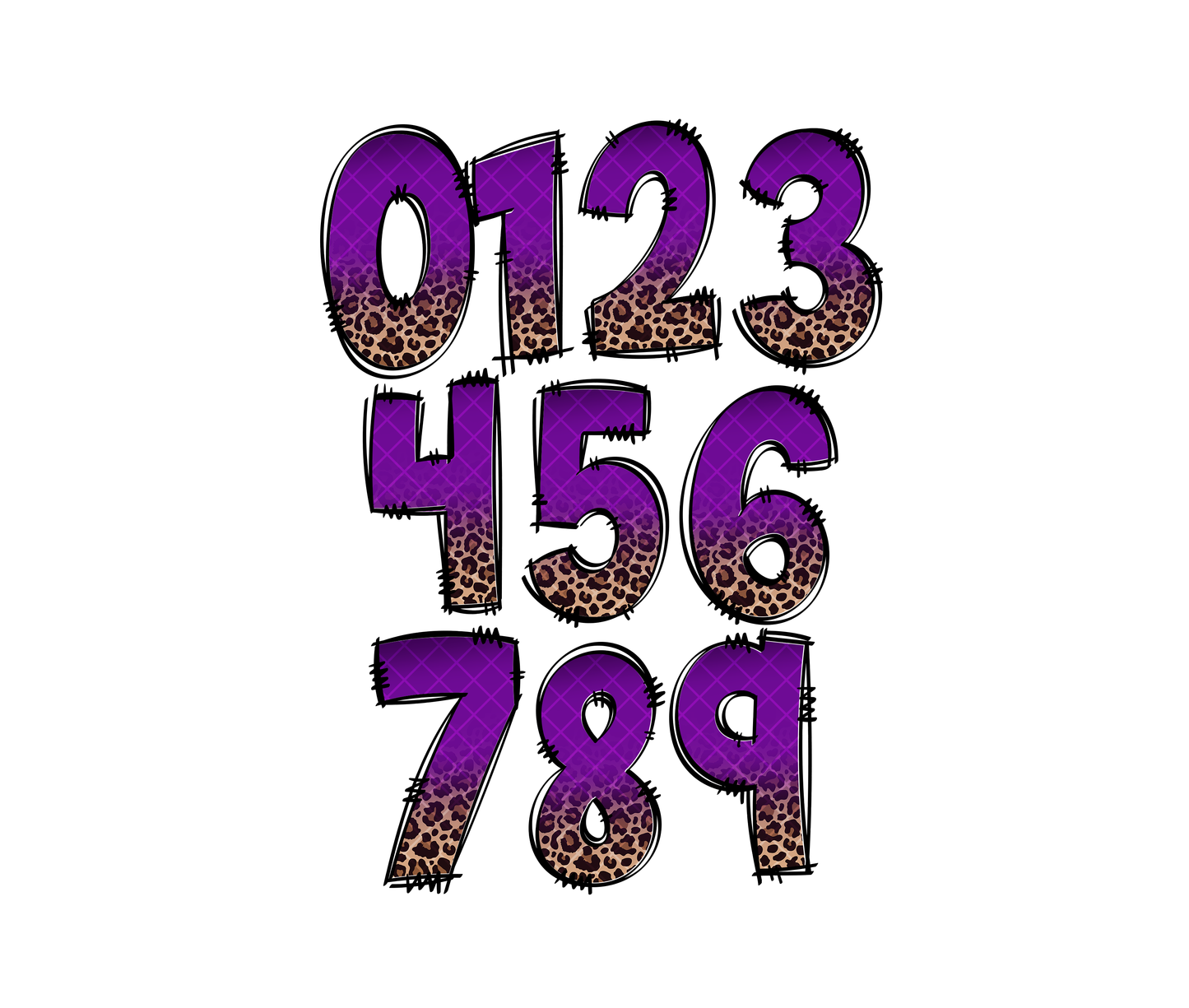 Exclusive Leopard Print Doodle Letters & Clip Art - Less the 10 Left