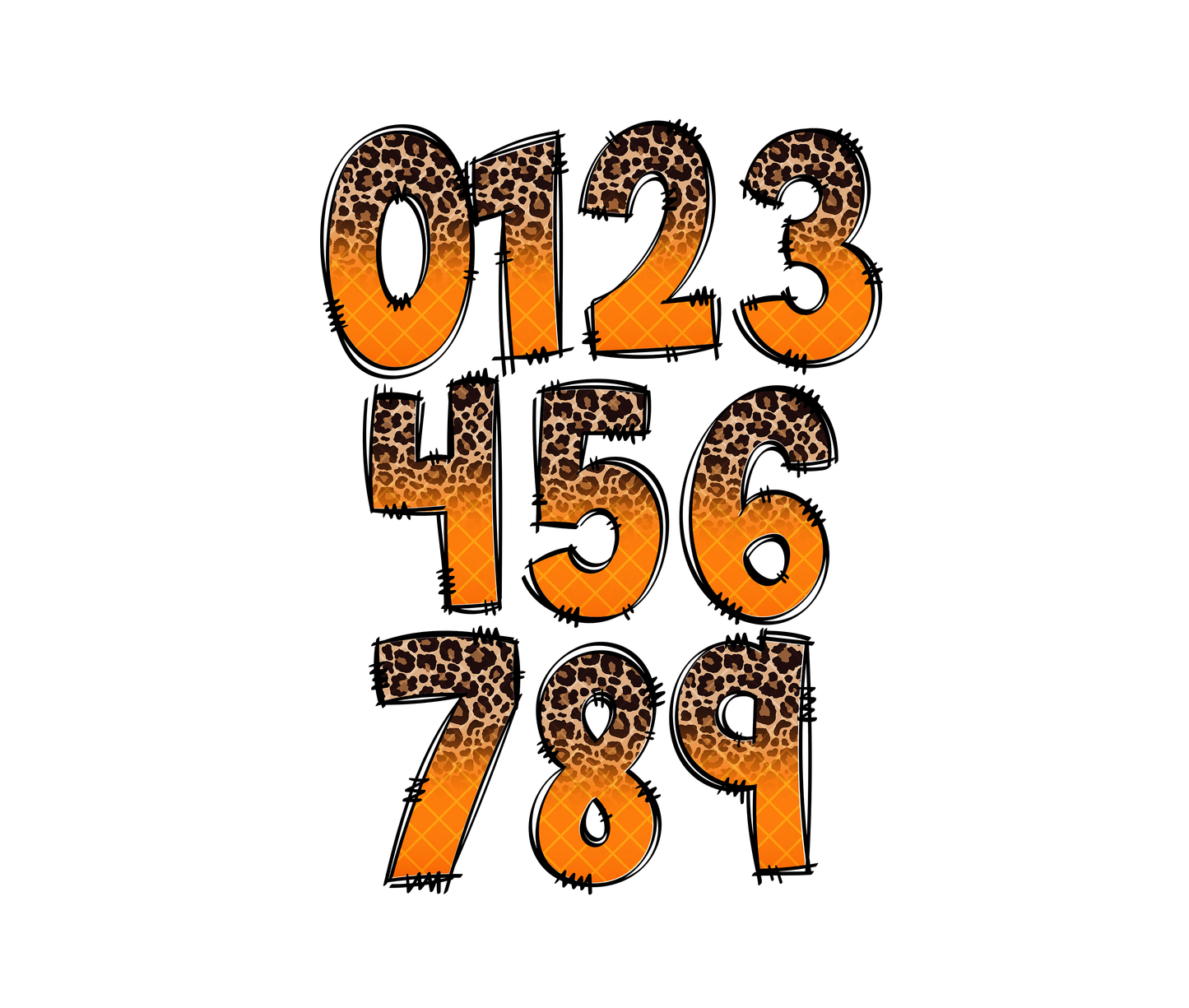 Exclusive Leopard Print Doodle Letters & Clip Art - Less the 10 Left