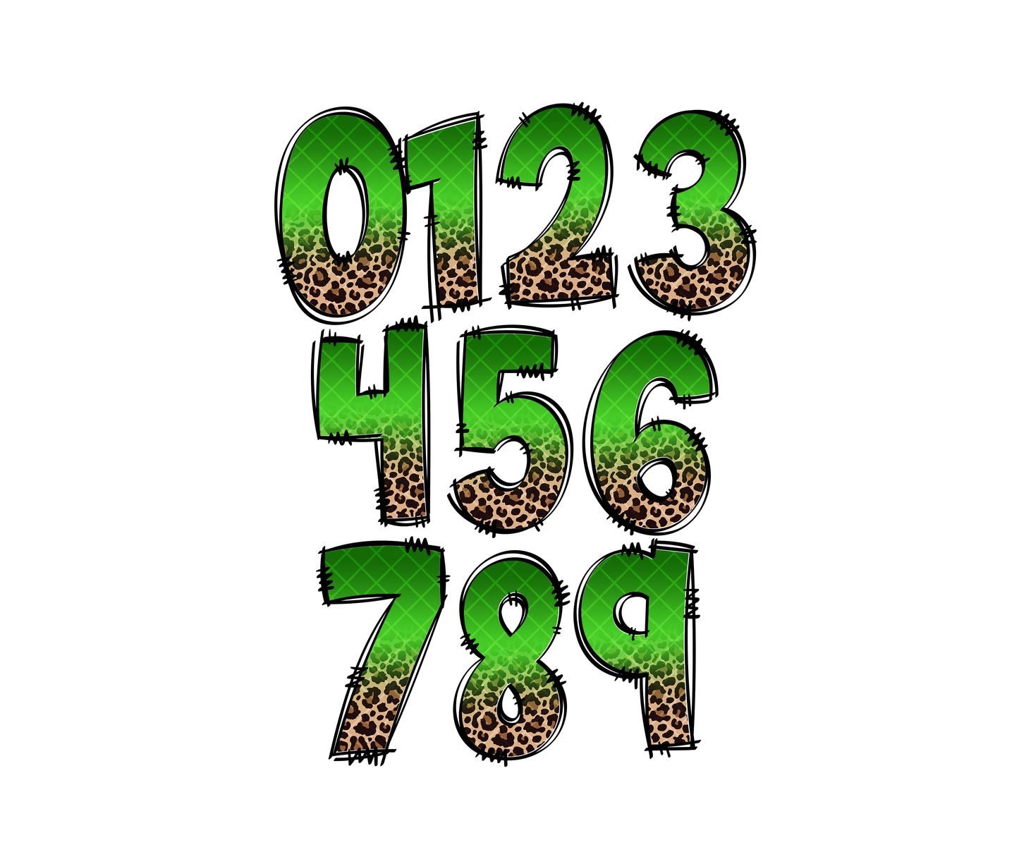 Exclusive Leopard Print Doodle Letters & Clip Art - Less the 10 Left