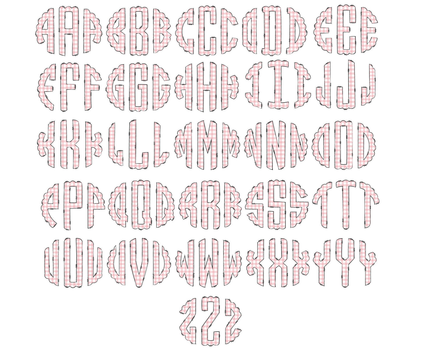 Pink Halloween Monogram Letters with Clip Art PNG, Fall Autumn Clipart Sublimation, Doodle Alpha Bundle, Trick or Treat Sublimation Font PNG