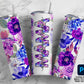 Purple Floral Editable Kids Names Mom Tumbler Wrap, Edit in Photoshop Tutorial Included, Mom Sublimation 20oz Tumbler Designs PNG