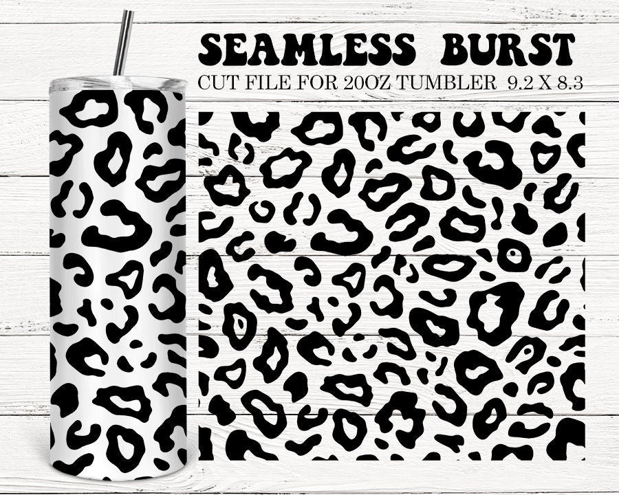 Leopard Print Burst SVG Template, Animal Print Seamless Burst Template, Cheetah Peekaboo Designs, Scratch Tape, Glitter Tumbler Designs DXF