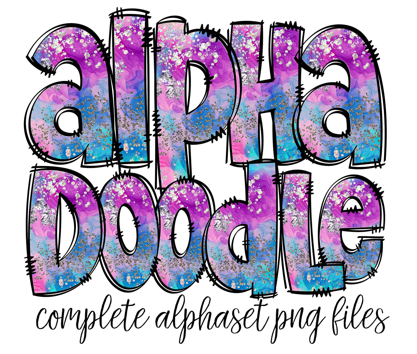 Pink Purple Blue Glitter Abstract Alphabet Letters PNG Bundle, Alcohol Ink, Hand Drawn Doodle, Sublimation Alpha Set Designs PNG (2023-01-04 08.54.03)