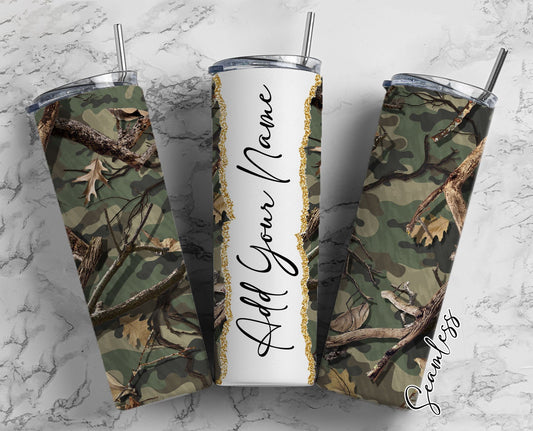 Camouflage Pattern Add Your Own Name, 20oz Sublimation Tumbler Designs, Skinny Tumbler Wraps Template - 80 PATTERN