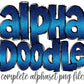 Ombre Navy Blue Glitter Alphabet Letters PNG Bundle, Alcohol Ink, Hand Drawn Doodle, Sublimation Alpha Set Designs PNG