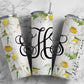 EDITABLE Daisy Monogram 20oz Straight Tumbler Wrap Designs, Make Your Own Custom Peronalized Design, Easy Canva Tempalte