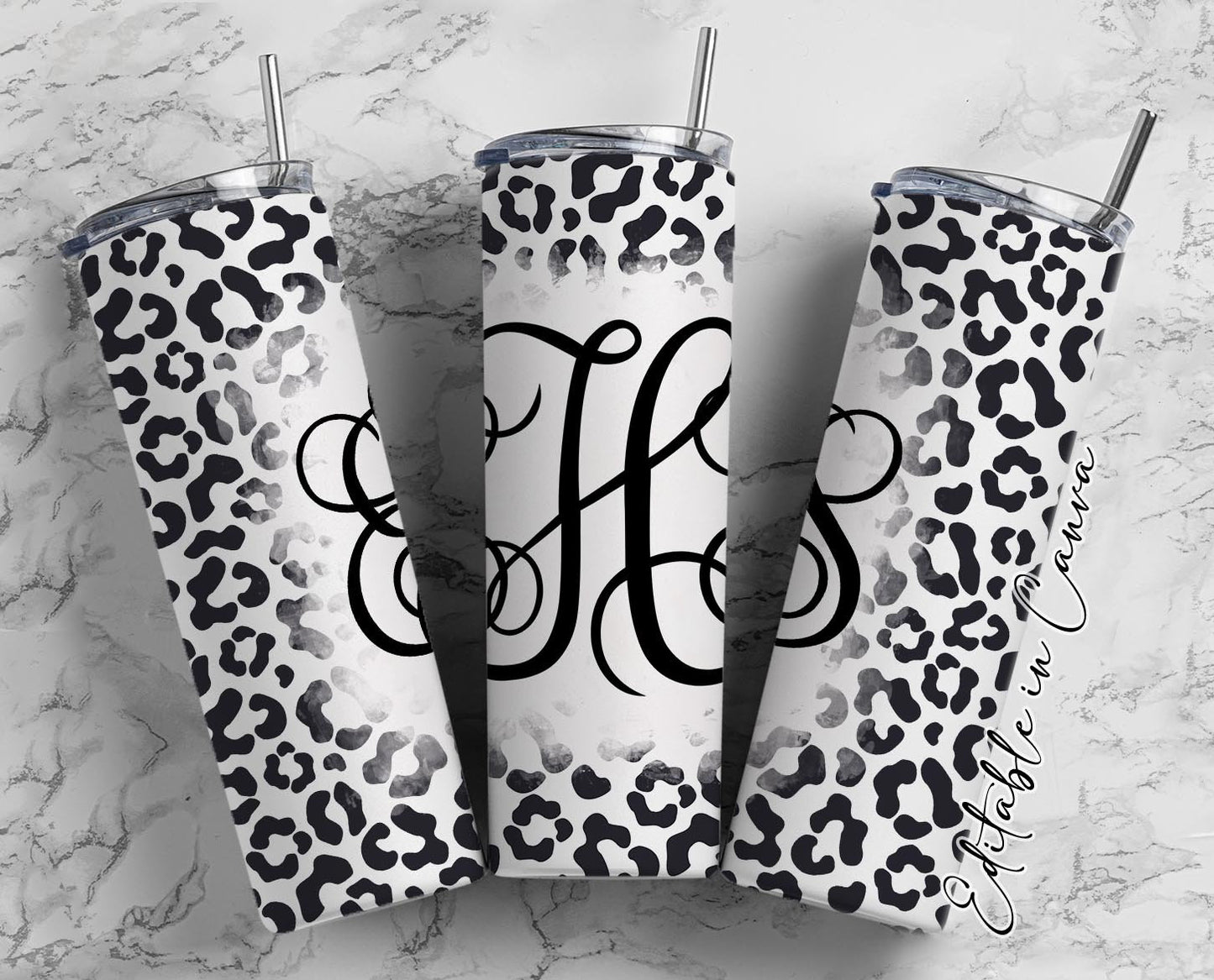 EDITABLE Cheetah Monogram 20oz Straight Tumbler Wrap Designs, Make Your Own Custom Peronalized Design, Easy Canva Tempalte (2023-01-04 10.00.44)