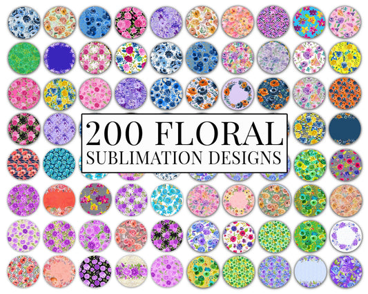 200+ Floral Car Coaster Bundle, Watercolor Flowers Design, Air Freshener, Keyring Round Sublimation Designs, Car Coaster Template PNG