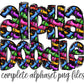 Teacher Doodle letters, Back to School, Crayon Hand Drawn Doodle Alpha Bundle, Sublimation Font PNG, Patterned Numbers & Alphabet,