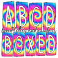 Neon Tie Dye Box Doodle Letters, Western Hand Drawn Doodle Alphabet Set, Sublimation Designs PNG - 143 PATTERN