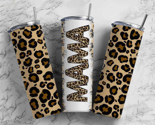 Leopard Print Cheetah Mama Seamless 20oz Sublimation Tumbler, Mothers Day Straight tumbler, Mama Tumbler, Seamless Tumbler Mom Tumbler Wrap